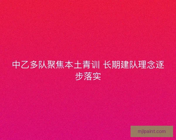 中乙多队聚焦本土青训 长期建队理念逐步落实